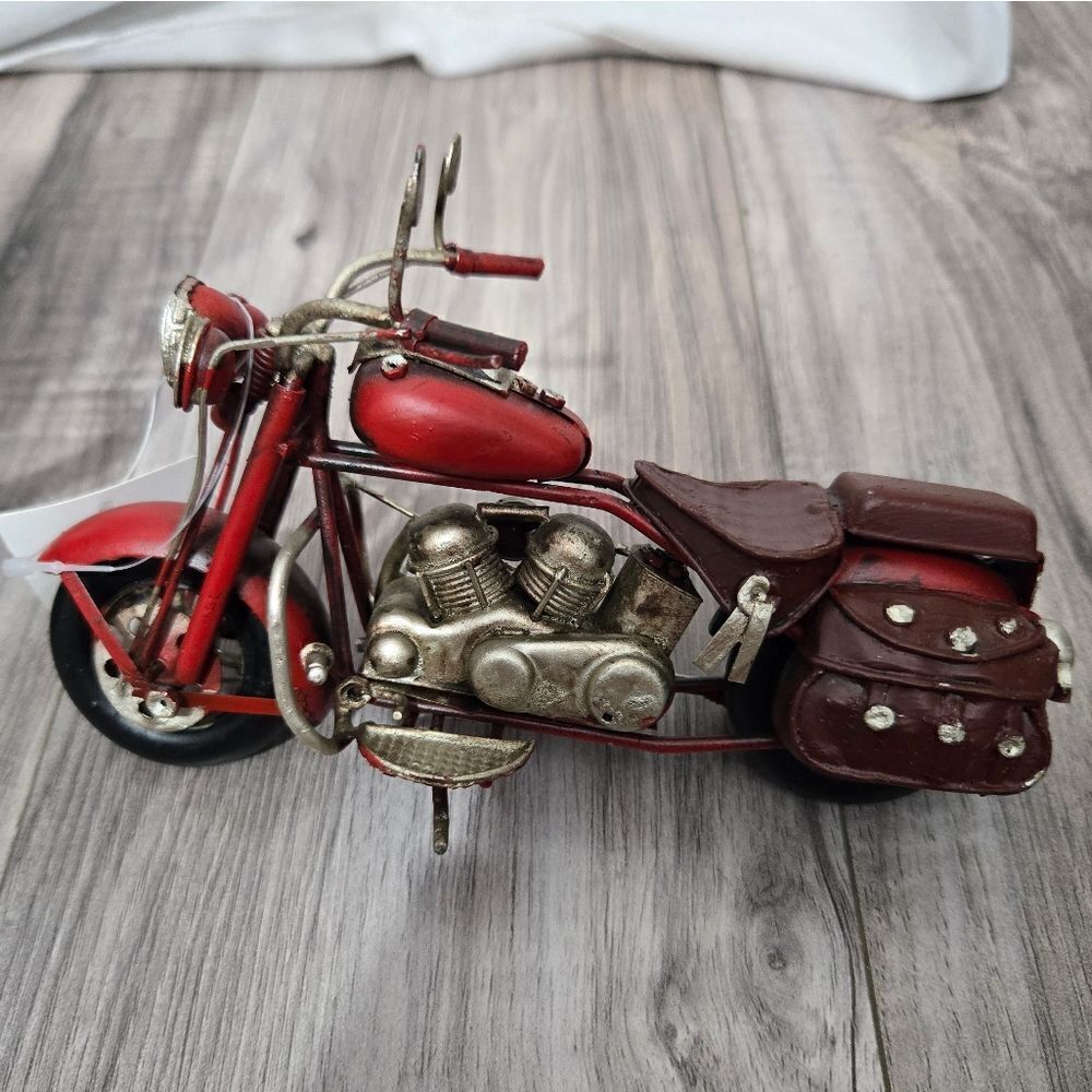Panam Vintage style red motorcycle collectable NWT